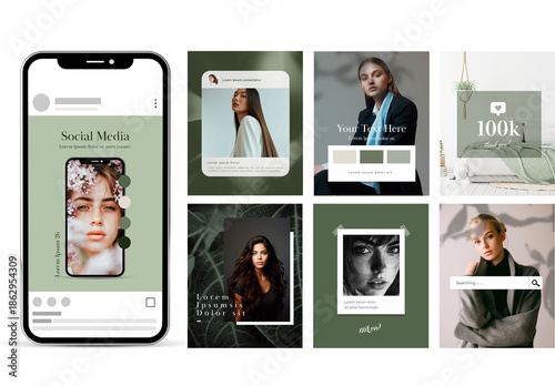 Aesthetic Social Media Post with Green Accents