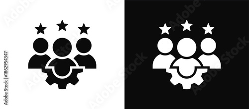 Expert Team icon set black and white