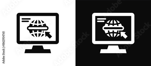 Broswer icon set black and white