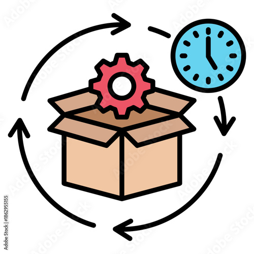 Product Lifecycle Outline Color Icon