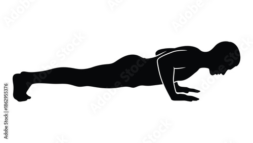 Silhouette of a person performing a traditional push up exercise