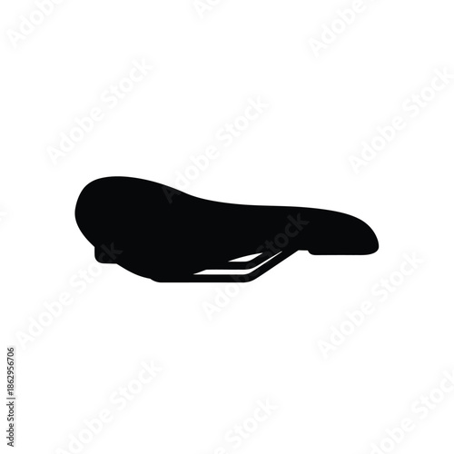 Black bicycle saddle silhouette on white background