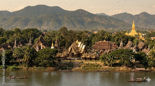 Tableau sur toile Vientiane Ancient City imagination from Western inscription