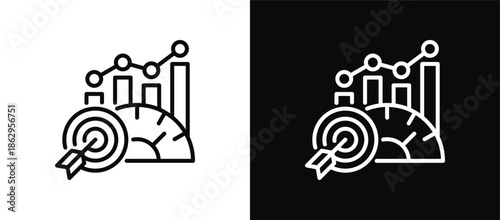 Benchmark icon set black and white
