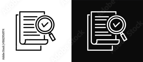 Review icon set black and white