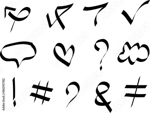 Vector set of heart icons and symbols in a clean illustrative design