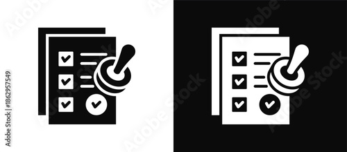 Validation icon set black and white