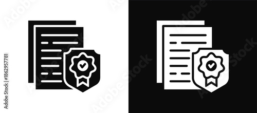 Authentic icon set black and white