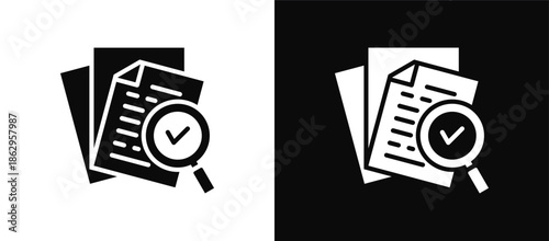 Scrutiny icon set black and white