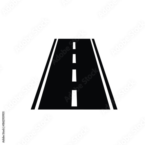 Black road with white lines highway asphalt lane markings