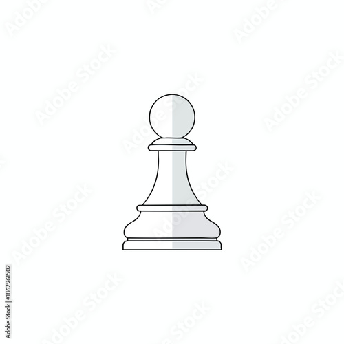 A chess piece pawn illustration, with defined edges, and subtle shadow, on a white background