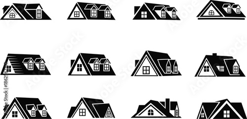 house roof rooftop home building architecture residential silhouette vector icon realestate property housing suburban exterior graphic
