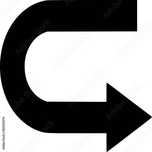 Navigational Arrow Icon: The graphic illustration displays an arrow designed to indicate the U-turn route, offering a clear visual aid for directional guidance.