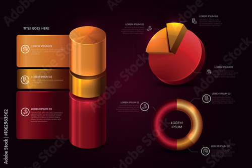 Blurry image of perfume bottles and makeup products on dark background