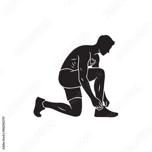 Athlete preparing for a run with heart on sleeve