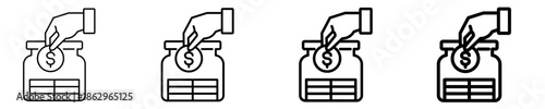 Money Deposit  Icon Set Different Style Collection
