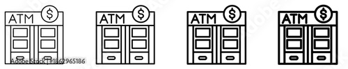 Atm Machine  Icon Set Different Style Collection

