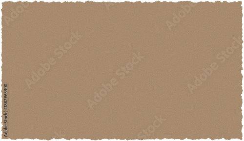 A textured brown rectangle with rough, torn edges, resembling a piece of aged paper or cardboard, suitable for a background.
