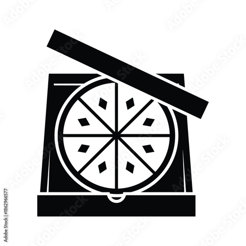 Pizza slice on black plate