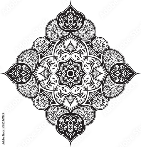 Ornamental Islamic Style Mandala Floral Design