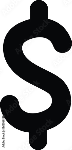 Hand drawing American dollar currency or dollar symbol flat icon for apps and websites 