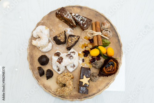 Desserts of the people of the Balkan Peninsula on a plate