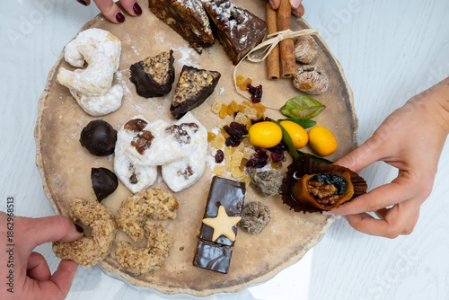 Desserts of the people of the Balkan Peninsula on a plate