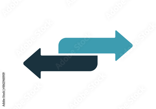 Left and right arrow icon, navigation and direction symbol, vector illustration.