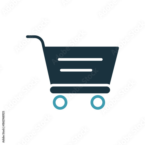 Shopping cart icon, e-commerce and online store symbol, vector illustration.