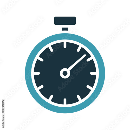 Stopwatch timer icon, speed and time measurement symbol, vector illustration.