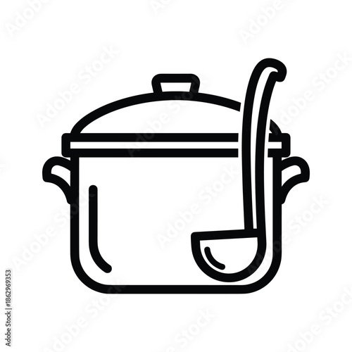 Cooking Pot Icon Illustration