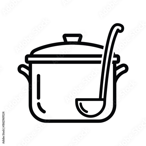Black and white pot icon illustration