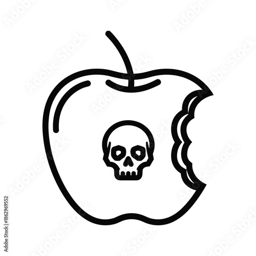 Poison Apple with Skull Inside