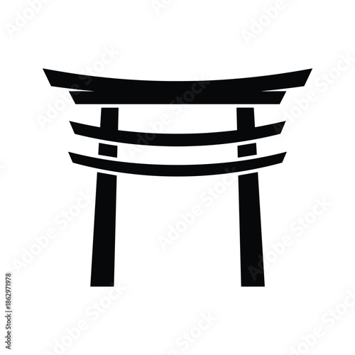 Japanese Torii Gate Silhouette