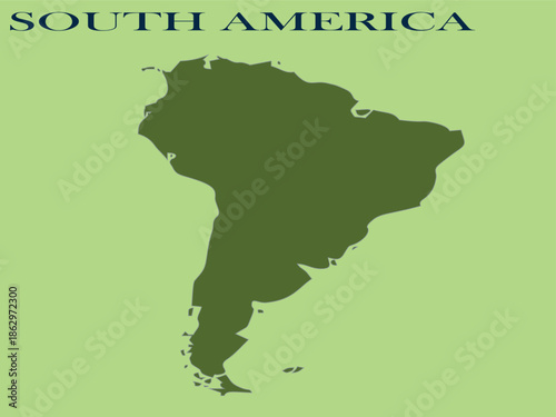 Stylized Silhouette Map of South America