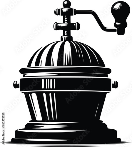 Vintage style coffee grinder illustration a classic kitchen tool depiction
