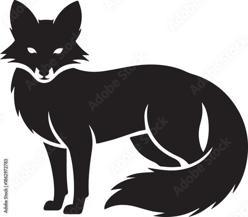 Elegant fox silhouette design a vector illustration with grayscale color scheme