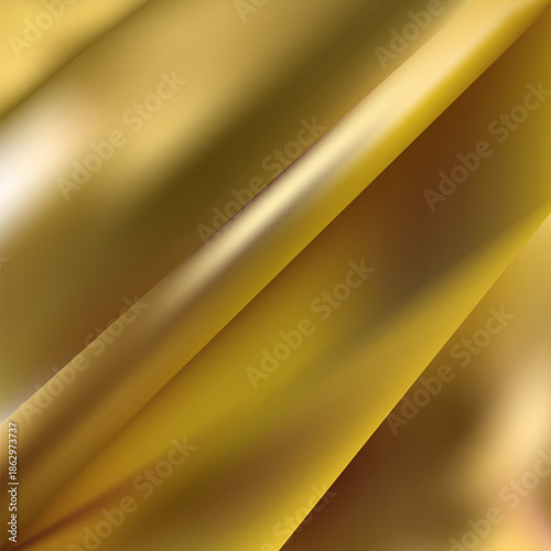 Wrinkled gold microfiber fabric. Texture of a rag close-up. eps 10