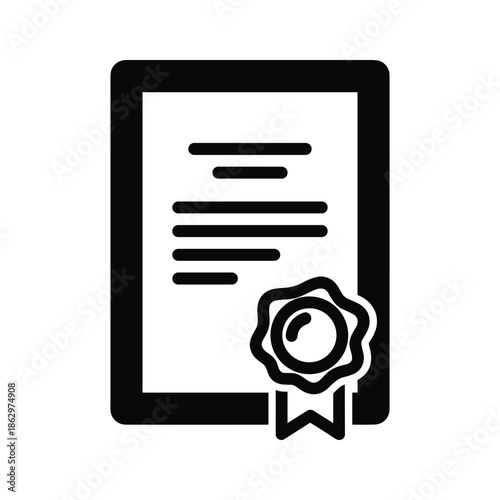 Certificate document with stamp