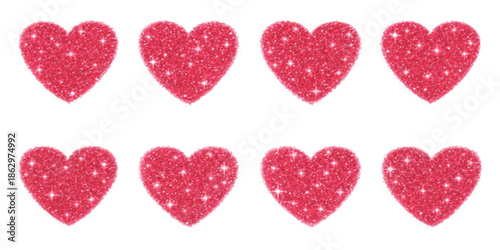 Red hearts set vector illustration for love, romance, and Valentine's Day holiday design decoration