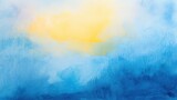 Gentle shades with luminous accents, Tranquil watercolor artwork with light blue and shimmering gold tones, Peaceful illustrative background blending light blue layers and sparkling gold highlights