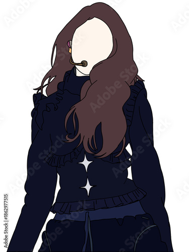 Illustration vector of Kpop fashion stage. idols of Koreans performing. K-pop female fashion idol. female singer who is singing wearing beautiful clothes