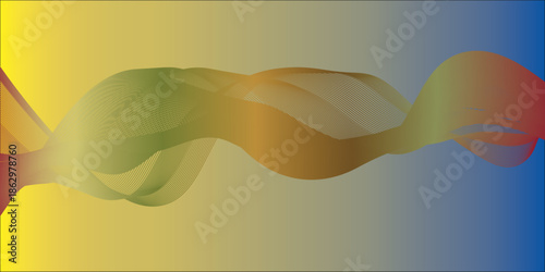 Abstract colorful vector background featuring a wavy orange and blue curve design with a flowing water pattern and light texture for a modern web banner illustration or wallpaper backdrop template