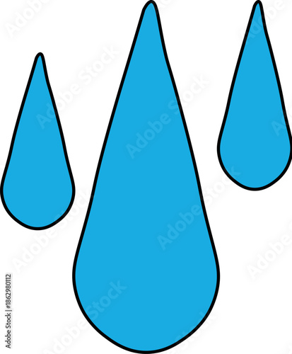 Rain drop icon with simple and modern design. Perfect for weather forecast, rain season, climate, water concept, UI UX, app, web, infographic, environment, and minimal graphic design use.