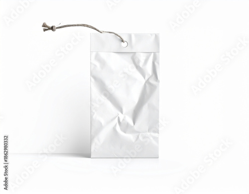 Wrinkled Label mock up isolated on white background