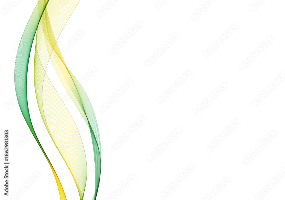 Fototapeta premium Modern dynamic abstraction of green and yellow vertical waves. Eps 10