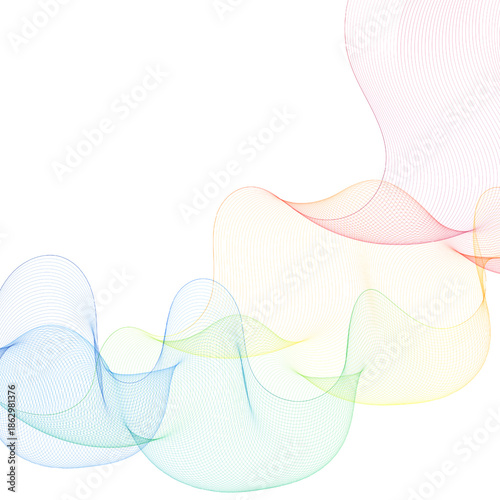 Multicolored wavy lines create a rainbow abstract background. Eps 10