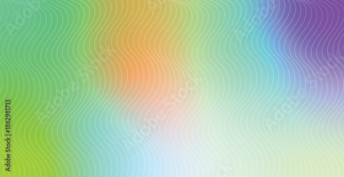 A bright abstract rainbow background features a colorful gradient pattern with geometric vector shapes and blurred light textures to create a vibrant decorative wallpaper illustration