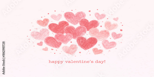 Pink background with hearts illustration vector design for a romantic Valentine's Day card, symbolizing love and passion