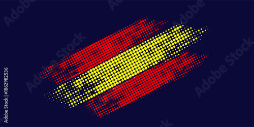 Diagonal Red Yellow Halftone Background